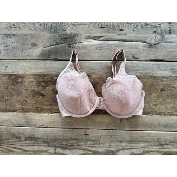 Soma Other - SOMA Hush Beige 32D Lightest Lift Lace Plunge Underwire Bra
